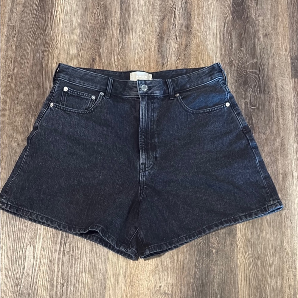 Everlane A Line Black Denim Women's Shorts - size 31